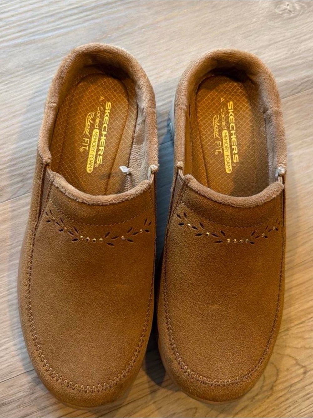 Skechers Women’s Brown Suede-Look Slip-On Loafers
